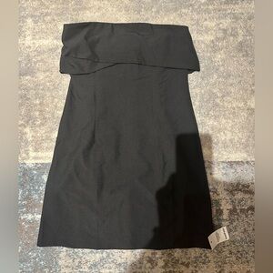 Black Strapless Fold-Over Mini Dress - Boohoo Size 6 New with Tag!